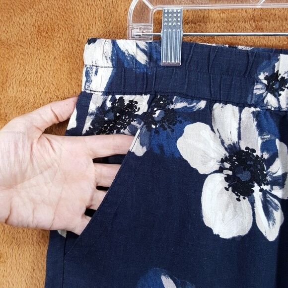 VINCE Shorts Mens Medium Blue Floral Drawstring Pull On Tropical Linen $225 - Picture 3 of 11